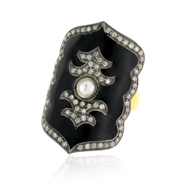 1.92ct Pave Diamond 18k Gold 925 Sterling Silver Cocktail Ring Handmade Jewelry