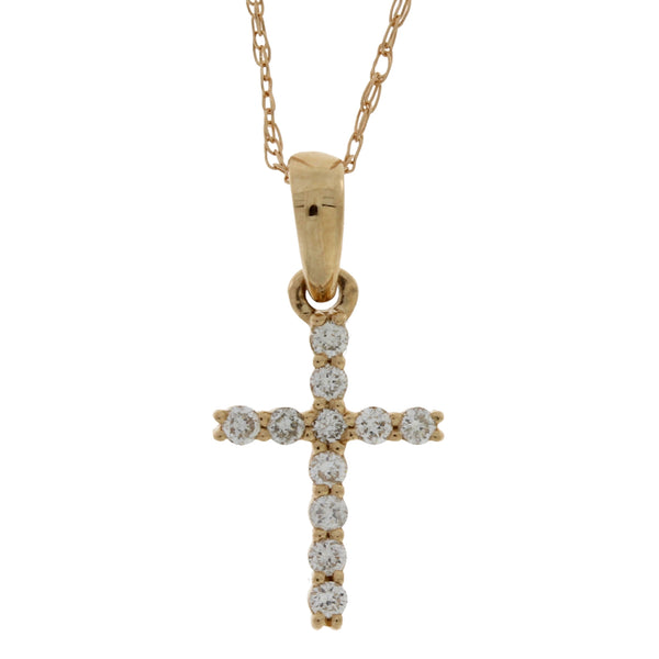 .11ct Diamond Cross Religious Pendant 14KT Rose Gold