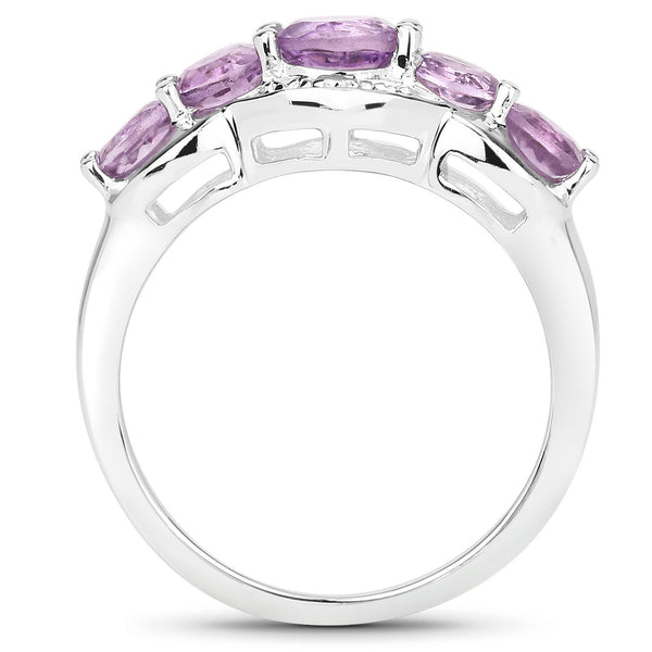 1.39 Carat Genuine Amethyst .925 Sterling Silver Ring