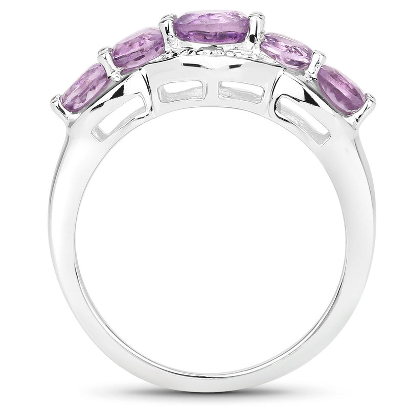 1.39 Carat Genuine Amethyst .925 Sterling Silver Ring
