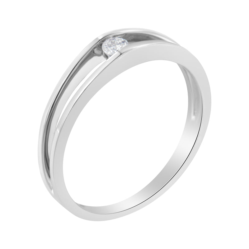 10K White Gold Diamond Promise Ring (1/10 Cttw, H-I Color, I1-I2 Clarity) - Size 7