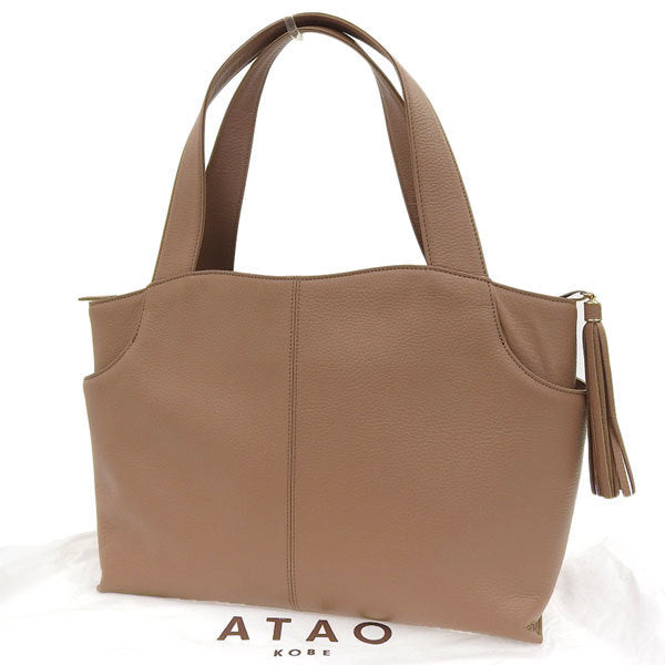 ATAO Womens Leather Tote Bag Pink Beige