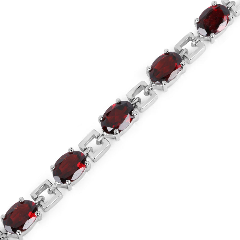 13.30 Carat Genuine Garnet .925 Sterling Silver Bracelet