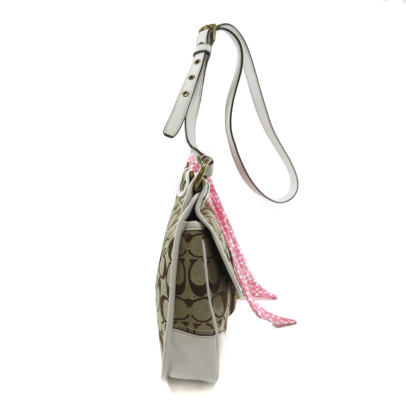 Coach F10567 Signature Shoulder Bag Canvas Leather Ladies