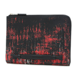 Dior Homme Clutch Bag Leather Red Black