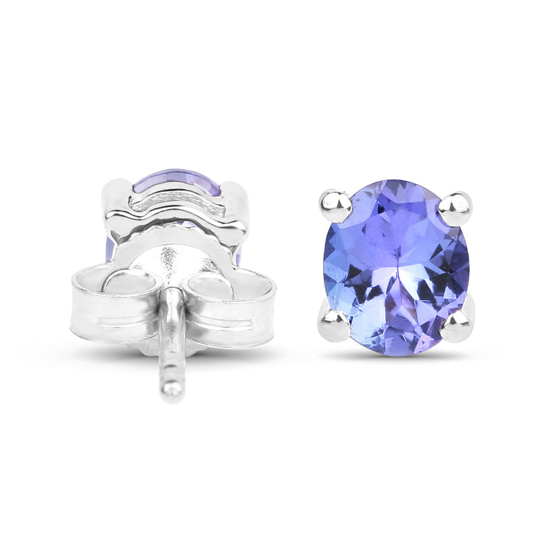 0.66 Carat Genuine Tanzanite .925 Sterling Silver Earrings