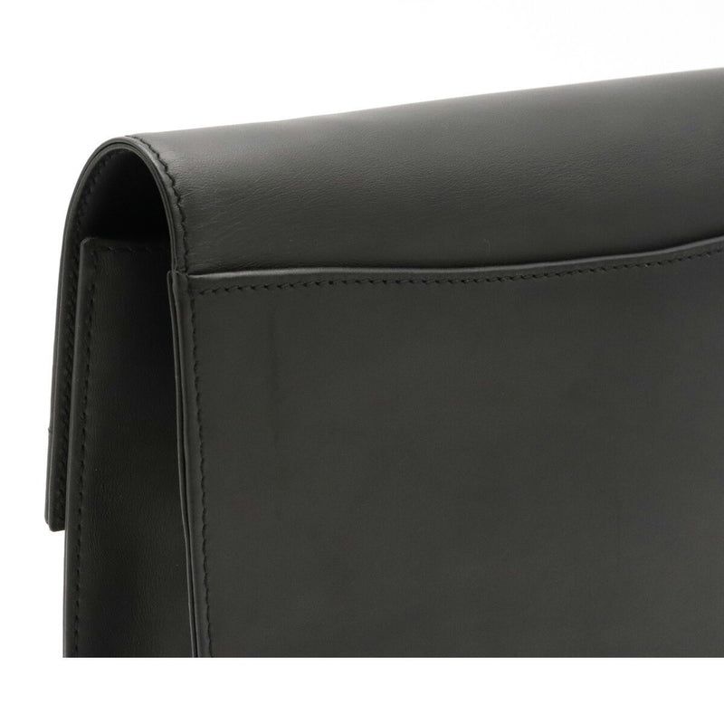 dunhill Dunhill Oxford Clutch Bag Second Dial Key Type Leather Black