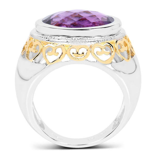 6.92 Carat Genuine Amethyst .925 Sterling Silver Ring