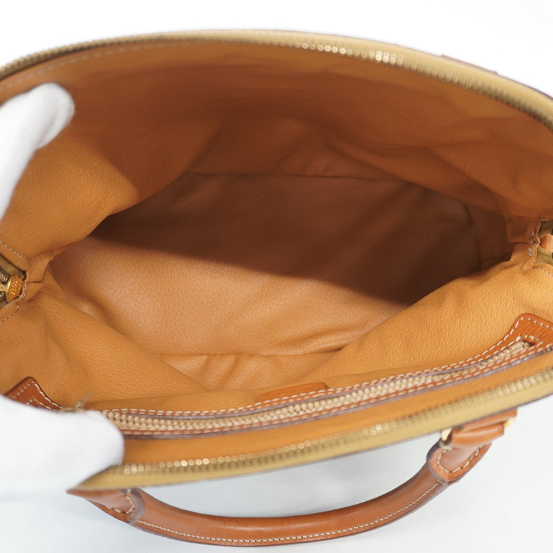 Auth Celine Macadam Handbag Womens PVC Handbag Brown