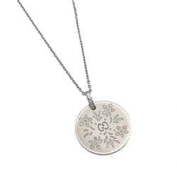 Gucci Blooms GG Icon Pendant Chain Necklace AU750 K18WG White Gold Flower Womens Jewelry BLOOMS