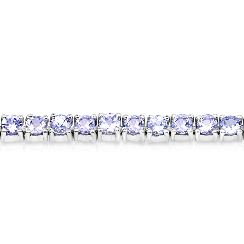 5.30 Carat Genuine Tanzanite .925 Sterling Silver Bracelet