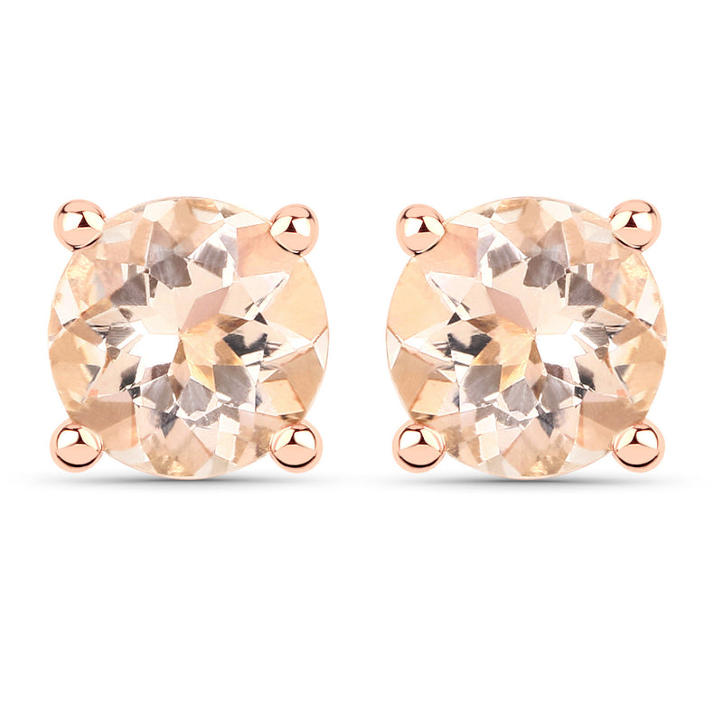 1.40 Carat Genuine Morganite .925 Sterling Silver Earrings