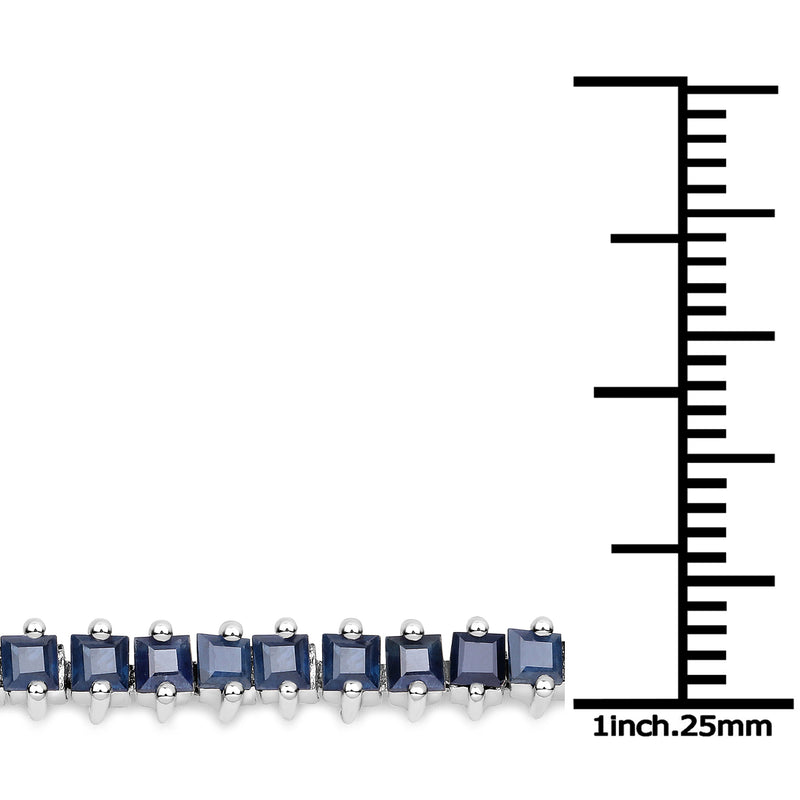 5.32 Carat Genuine Blue Sapphire .925 Sterling Silver Bracelet