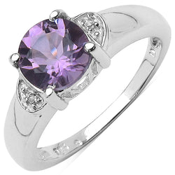 1.30 ct. t.w. Amethyst and White Topaz Ring in Sterling Silver