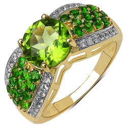 2.83 Carat Genuine Multi Stones .925 Sterling Silver Ring