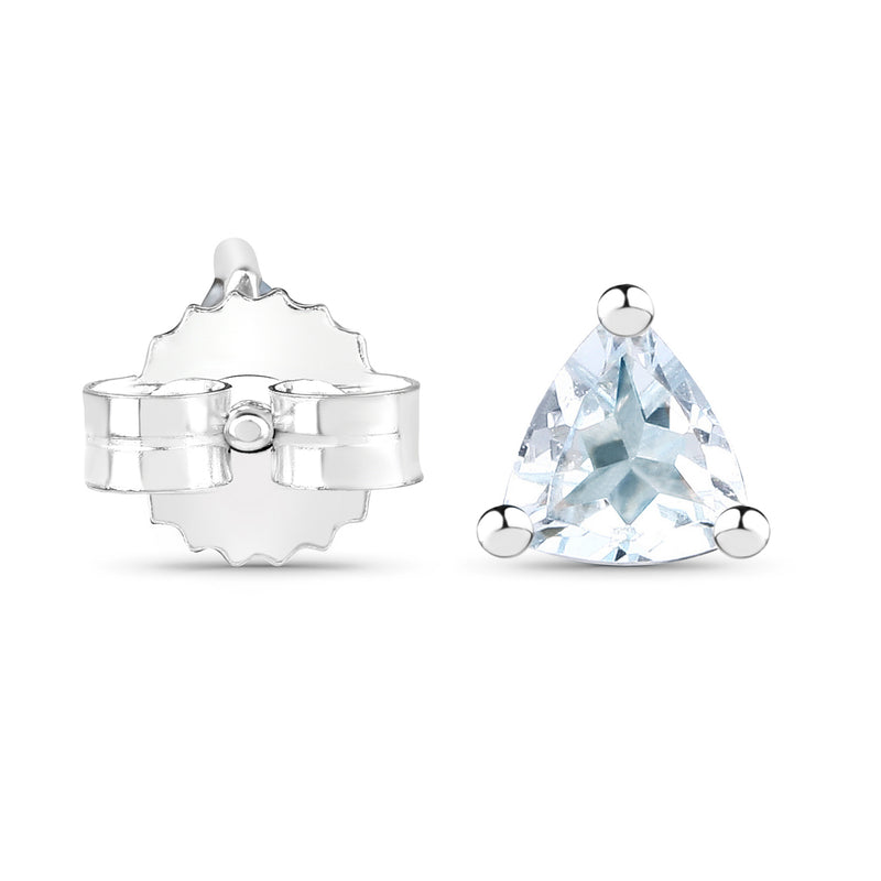 0.32 Carat Genuine Aquamarine .925 Sterling Silver Earrings