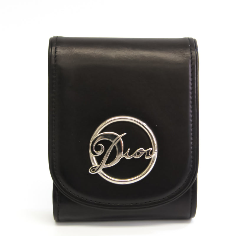 Christian Dior Belt Pouch Unisex Leather Pouch Black