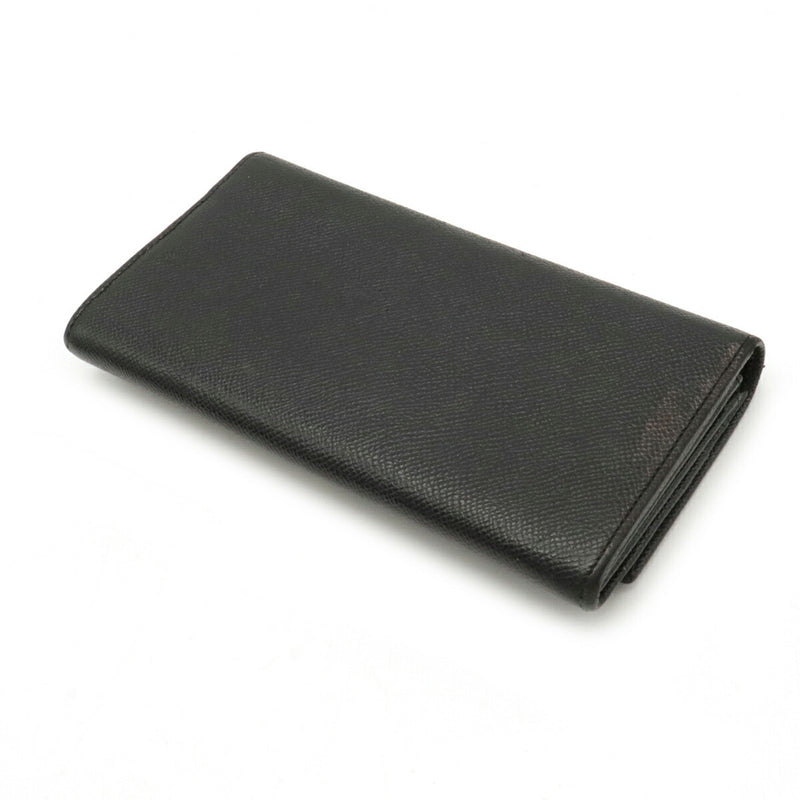 BVLGARI Bvlgari Clip Bi-Fold Wallet Grain Leather Black 30414