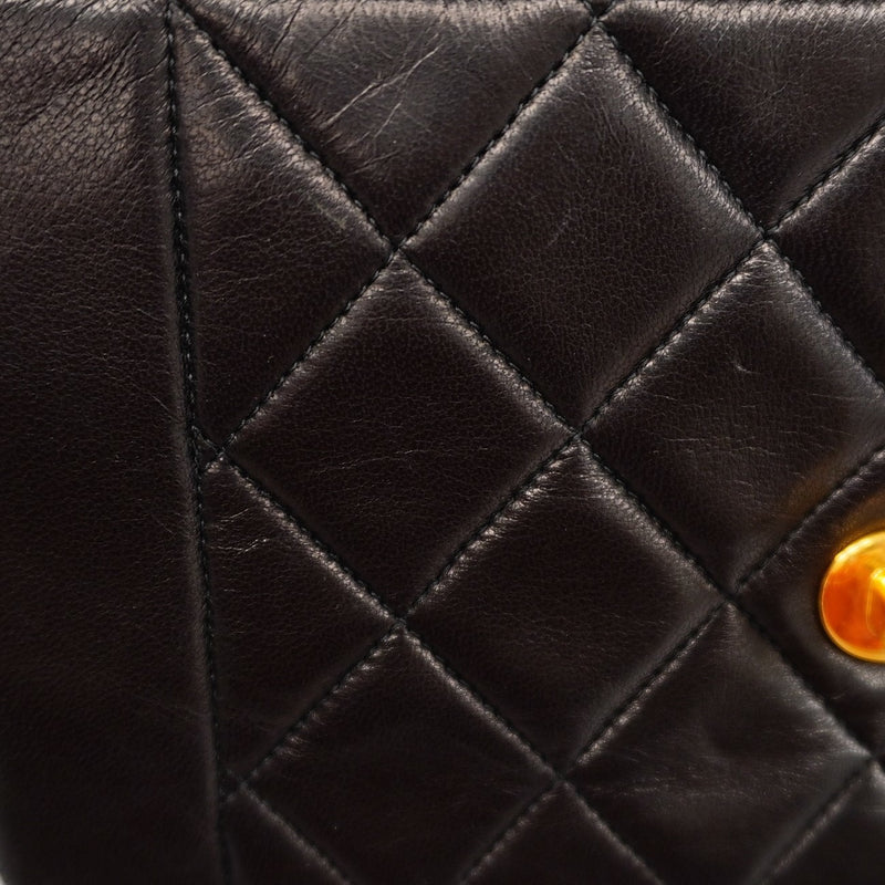 Auth Chanel Matelasse Single Chain Womens Leather Shoulder Bag Black