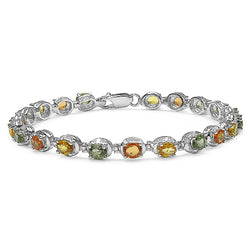 8.41 Carat Genuine Multi Stone .925 Sterling Silver Bracelet