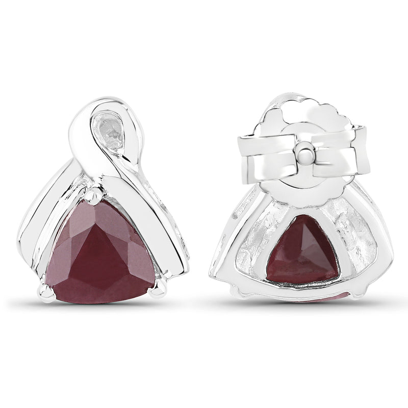 1.60 Carat Genuine Ruby Sterling Silver Earrings