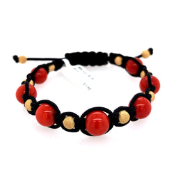 Pave Diamond & Gemstone Beaded Macrame Bracelet Jewelry