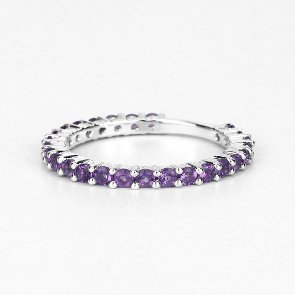 0.78 Carat Genuine Amethyst .925 Sterling Silver Ring