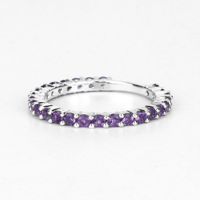 0.78 Carat Genuine Amethyst .925 Sterling Silver Ring