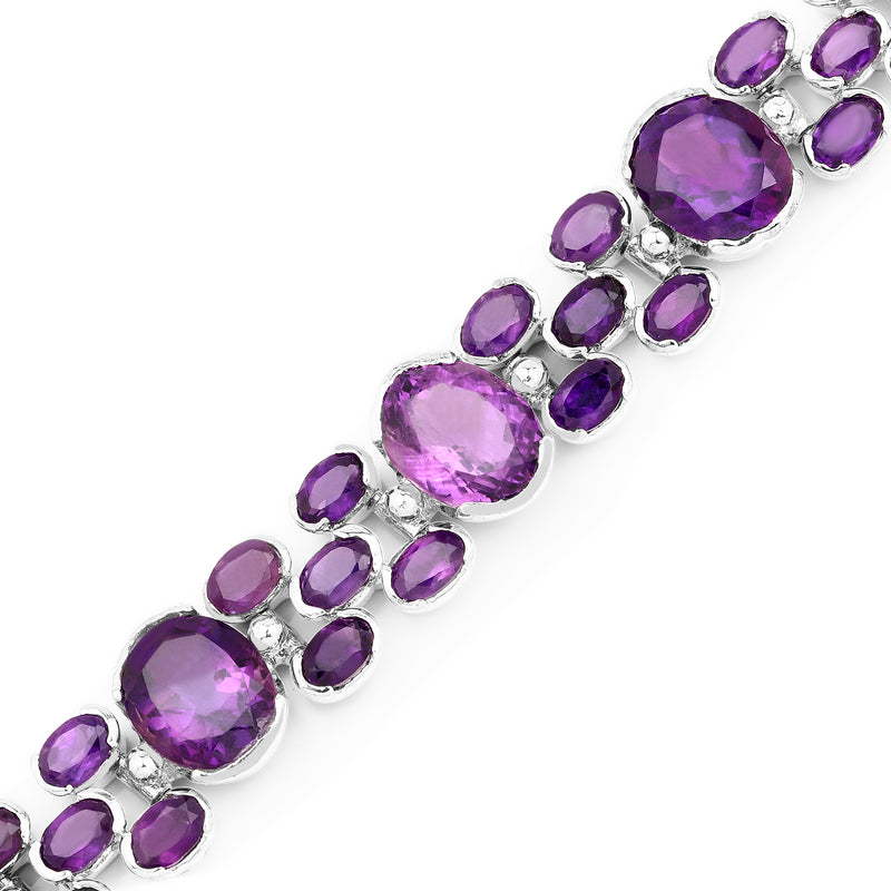 43.25 Carat Genuine Amethyst .925 Sterling Silver Bracelet