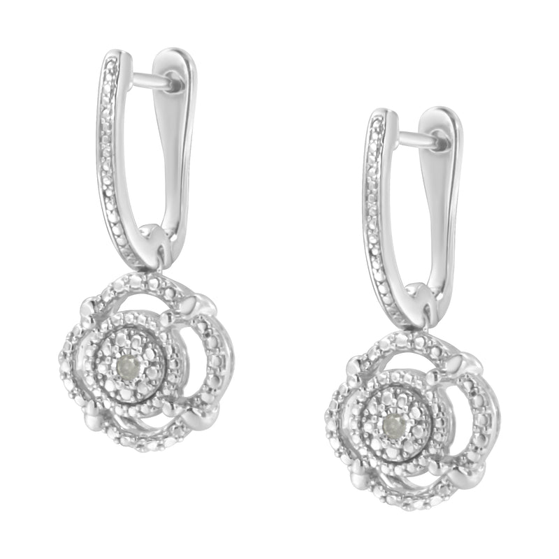 .925 Sterling Silver Miracle-Set Diamond Accent Drop and Dangle Earrings (I-J Color, I3 Clarity)