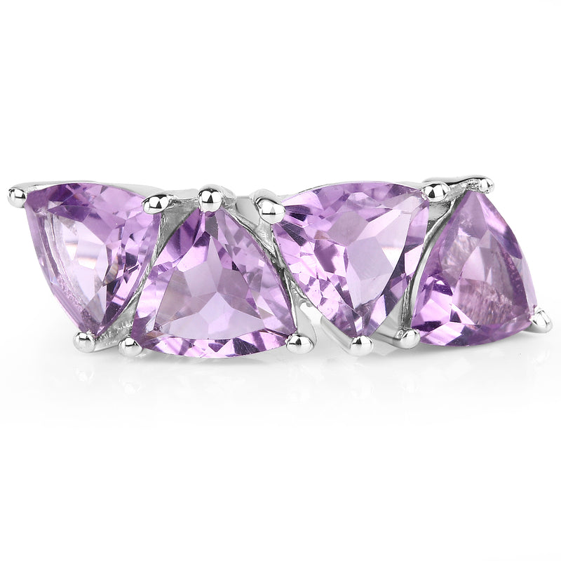 3.60 Carat Genuine  Amethyst .925 Sterling Silver Ring