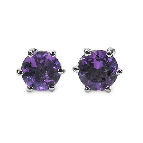 1.46 Carat Genuine Amethyst .925 Sterling Silver Earrings