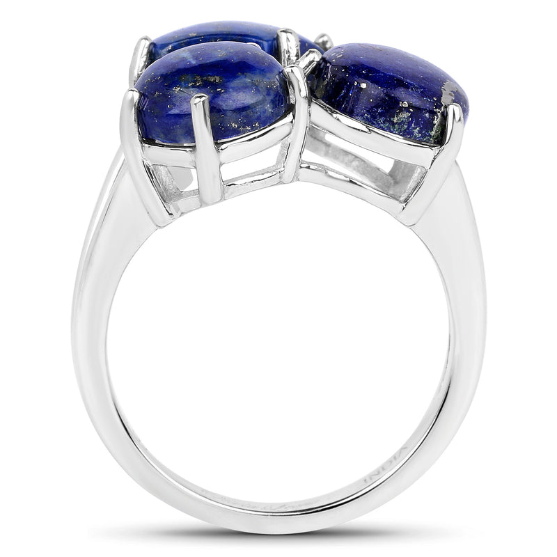 5.67 Carat Genuine Lapis .925 Sterling Silver Ring