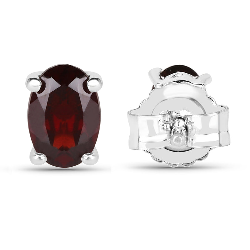 1.02 Carat Genuine Garnet .925 Sterling Silver Earrings