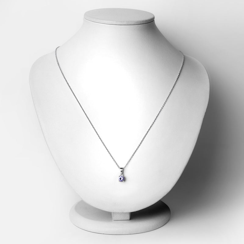 0.47 Carat Genuine Tanzanite .925 Sterling Silver Pendant