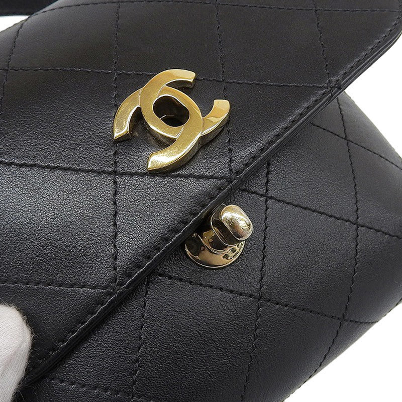 Chanel CHANEL Bag Matrasse Handbag 2way Leather Black AS0880
