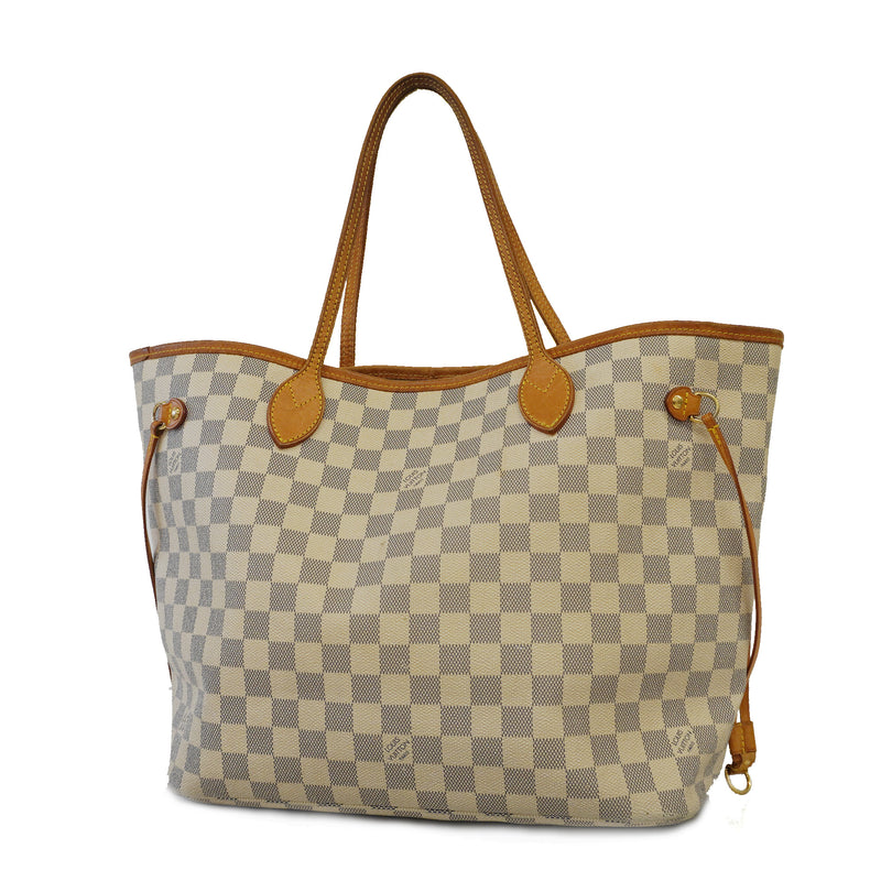 Auth Louis Vuitton Tote Bag Damier Azur Neverfull MM N51107