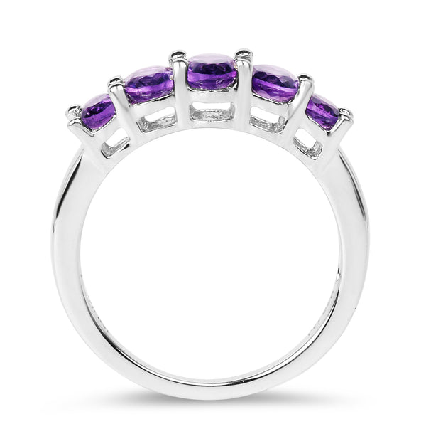 1.43 Carat Genuine Amethyst .925 Sterling Silver Ring