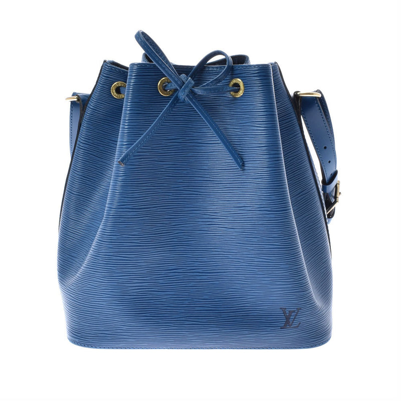 LOUIS VUITTON Epi Petit Noe Blue M44105 Unisex Leather Shoulder Bag