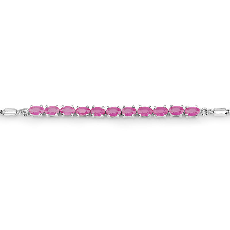 2.97 Carat Genuine Ruby Sterling Silver Bracelet