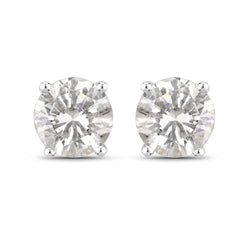 0.52 Carat Genuine White Diamond 14K White Gold Earrings