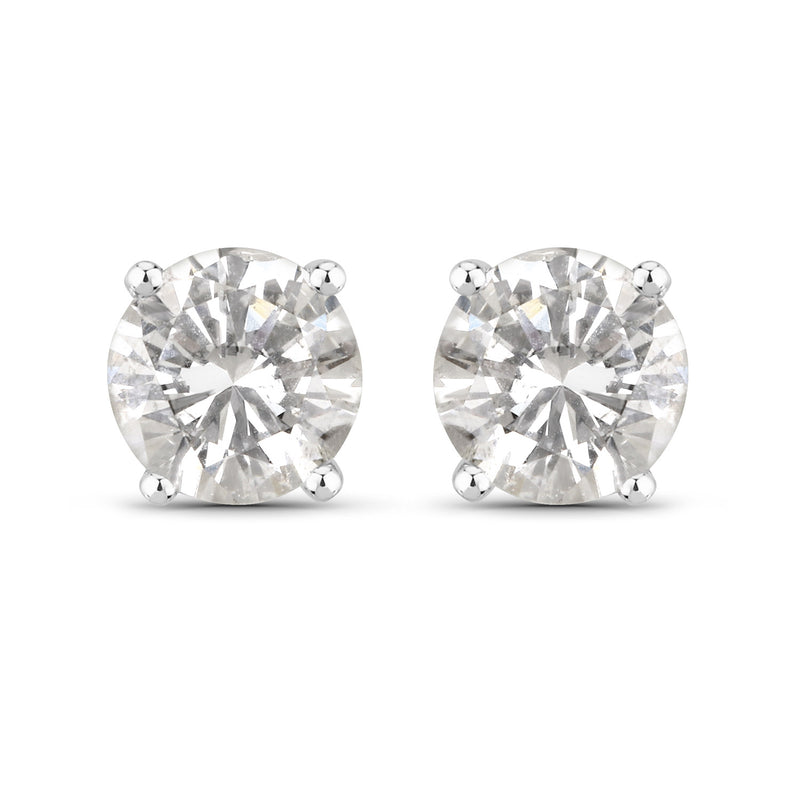 0.52 Carat Genuine White Diamond 14K White Gold Earrings