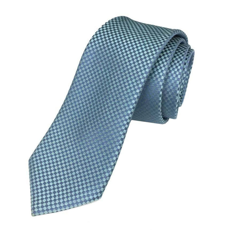Louis Vuitton Damier Tie M75641 Micro Check Silk 100% Light Blue