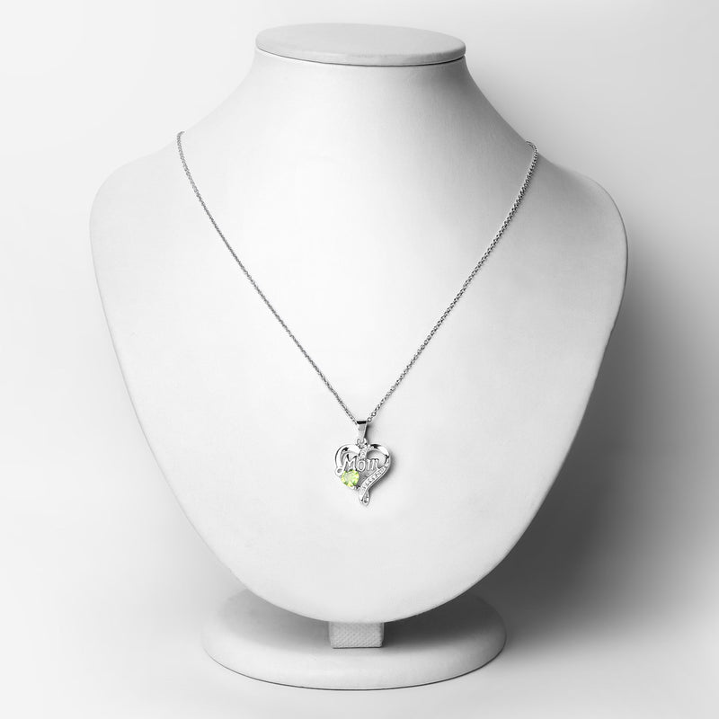 0.48 Carat Genuine Peridot and White Topaz .925 Sterling Silver Pendant