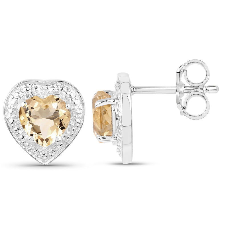 1.40 Carat Genuine Citrine .925 Sterling Silver Earrings