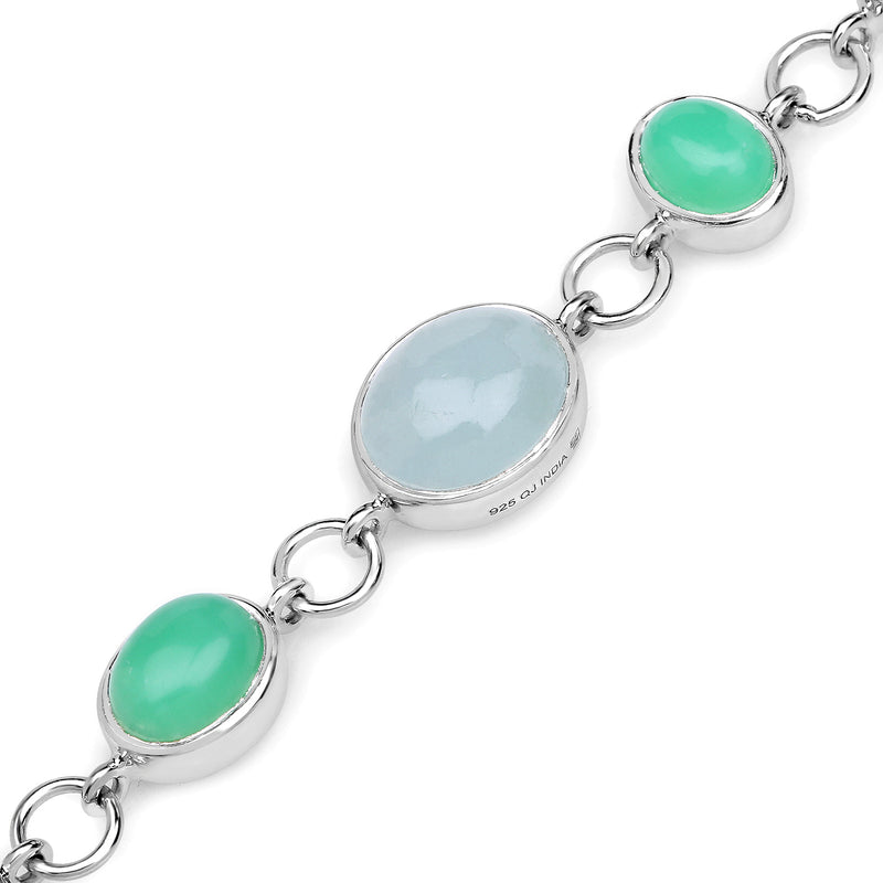 15.67 Carat Genuine Multi Stone .925 Sterling Silver Bracelet