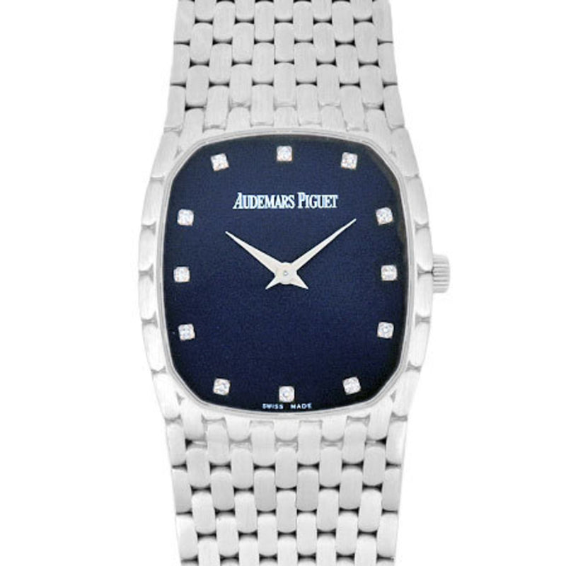 AUDEMARS PIGUET Cobra 12P Diamond K18WG Mens Manual Winding Watch Navy Dial 14579BC.G.1116BC