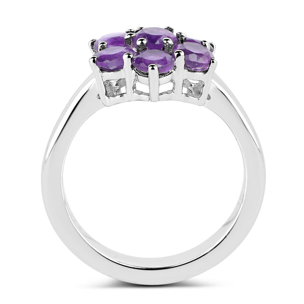 1.68 Carat Genuine Amethyst .925 Sterling Silver Ring