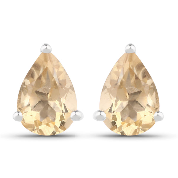 1.31 Carat Genuine Citrine .925 Sterling Silver Earrings