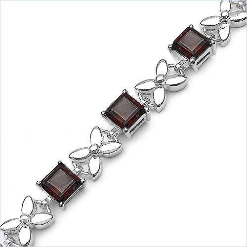 11.20 Carat Genuine Garnet Sterling Silver Bracelet